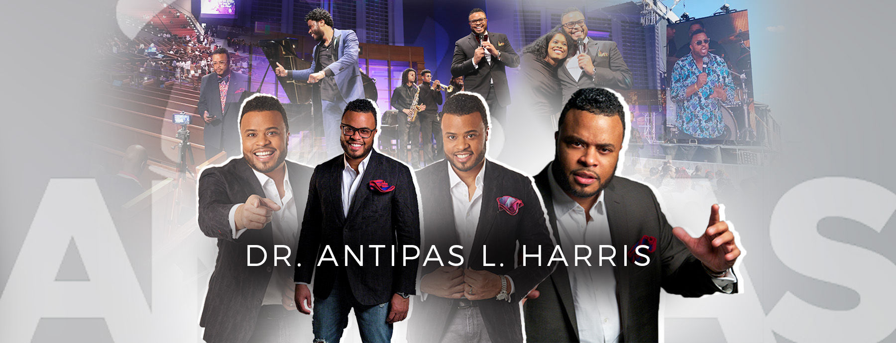Collage of Antipas Harris Photos